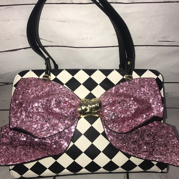 betsey johnson checkered purse